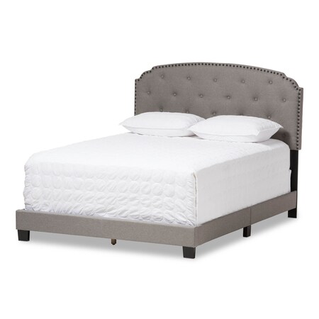 Baxton Studio Lexi Modern Light Grey Upholstered Queen Size Bed 136-7440